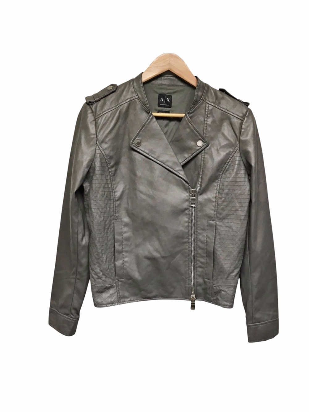 Armani Exchange Faux Leather Moto Jacket Size L